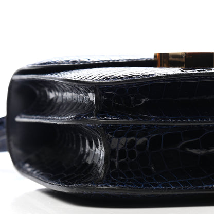 Hermes Shiny Alligator Constance 18 Bleu Saphir 8 of 9