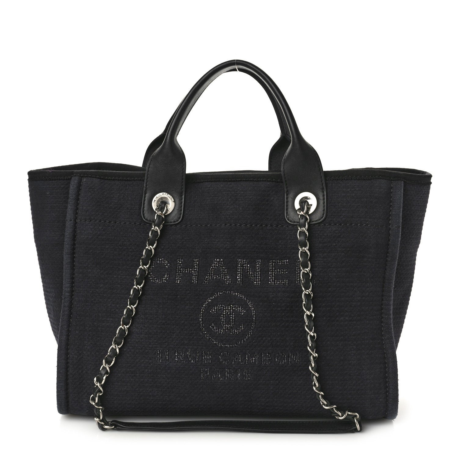 Chanel Mixed Fibers Small Deauville Tote Black 1 of 12