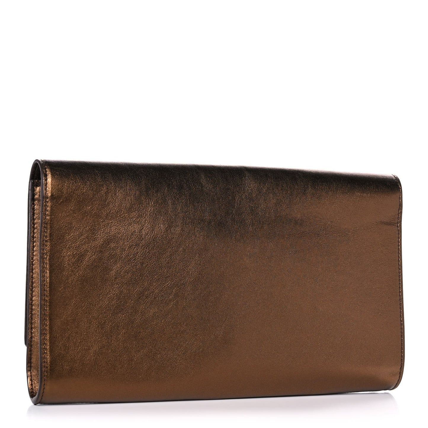 Metallic Calfskin Monogram Large Belle De Jour Clutch Bronze