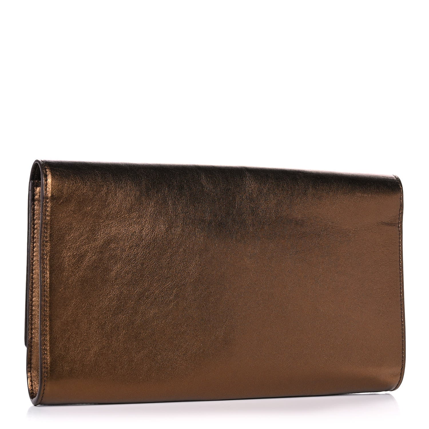 Saint Laurent Metallic Calfskin Monogram Large Belle De Jour Clutch Bronze 3 of 12