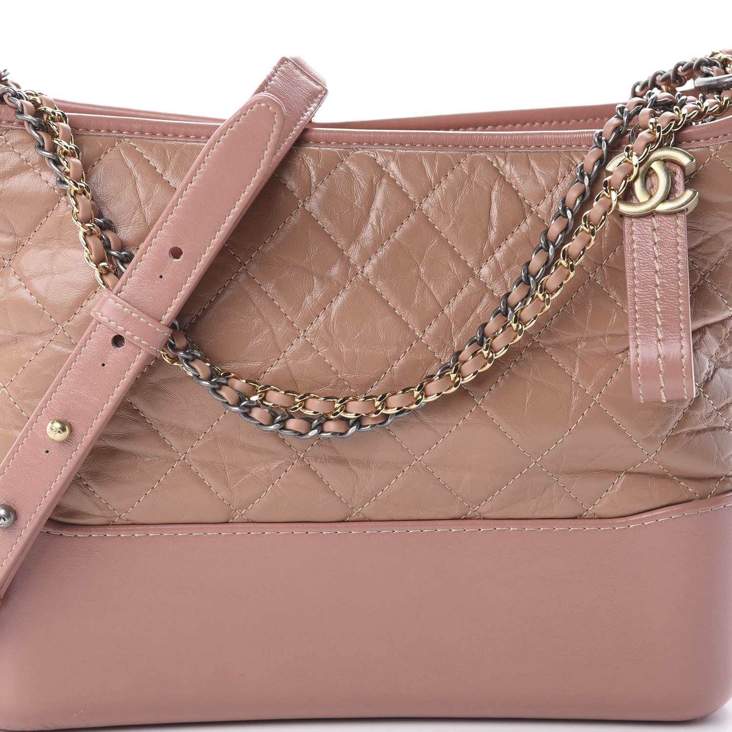 Chanel Aged Calfskin Quilted Medium Gabrielle Hobo Pink 9 of 9