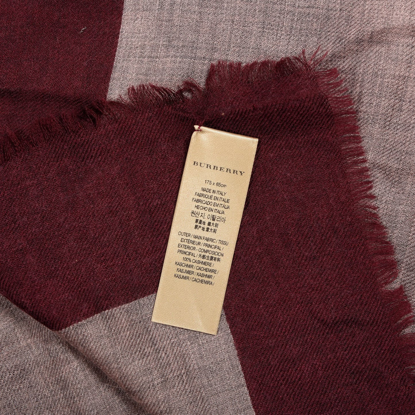 Cashmere Logo Scarf Burgundy