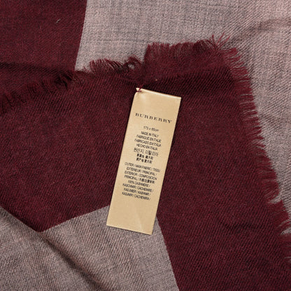Burberry Cashmere Logo Scarf Burgundy 3 of 4