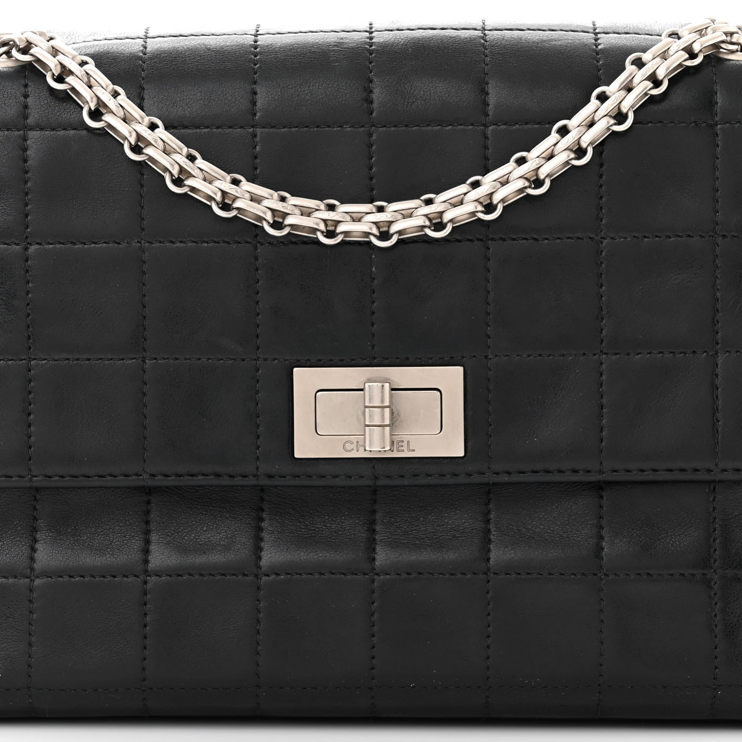 Chanel Lambskin Chocolate Bar Mademoiselle Flap Black 9 of 14
