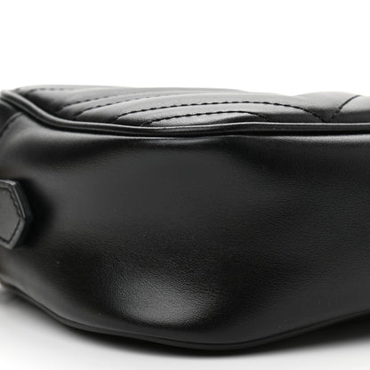 Gucci Calfskin Matelasse Small GG Marmont Chain Shoulder Bag Black 9 of 10