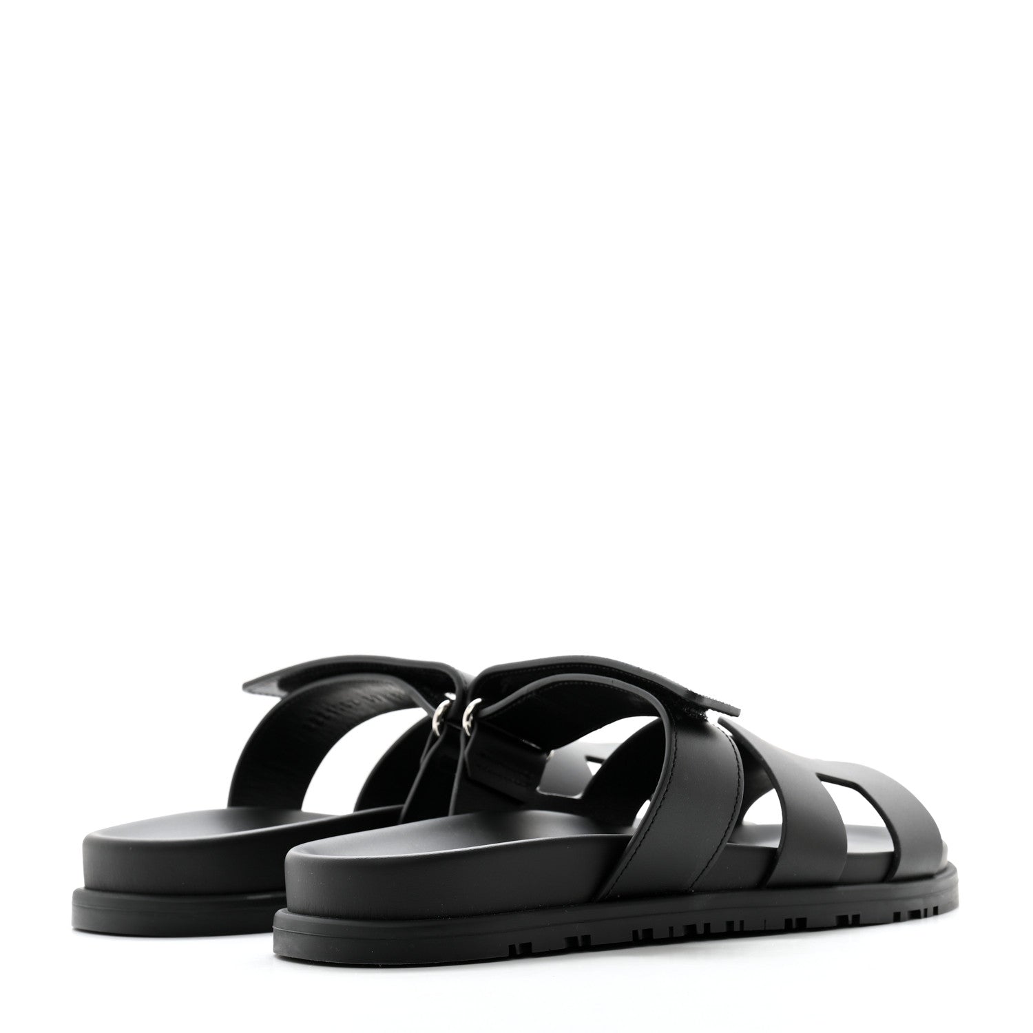 Hermes Calfskin Womens Chypre Sandals 37 Black 7 of 9