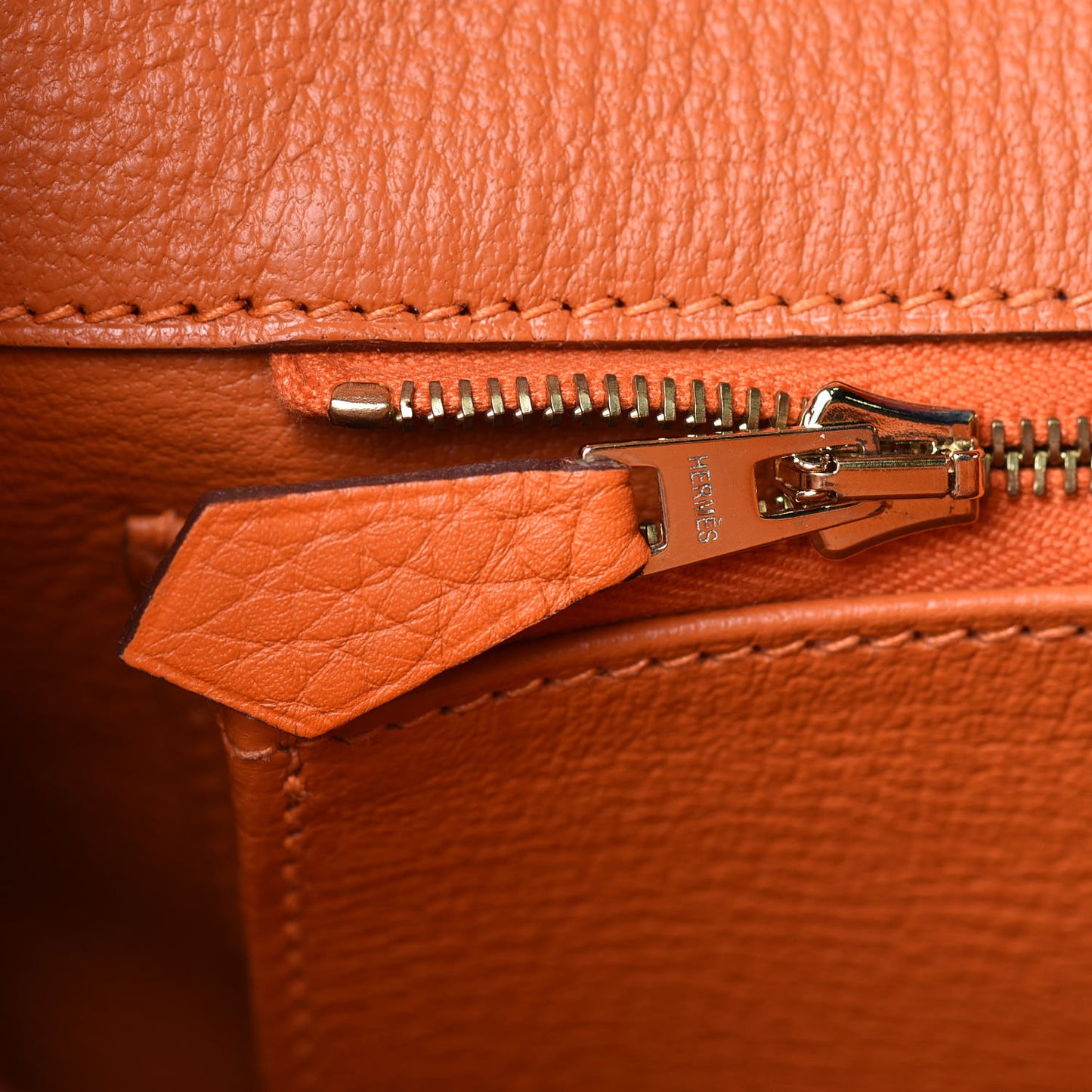 Taurillon Clemence Birkin 35 Orange