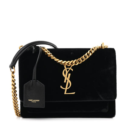 Saint Laurent Velvet Small Monogram Sunset Black 1 of 12