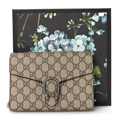 Gucci GG Supreme Monogram Mini Dionysus Chain Wallet Beige Vulcanic Red 11 of 11
