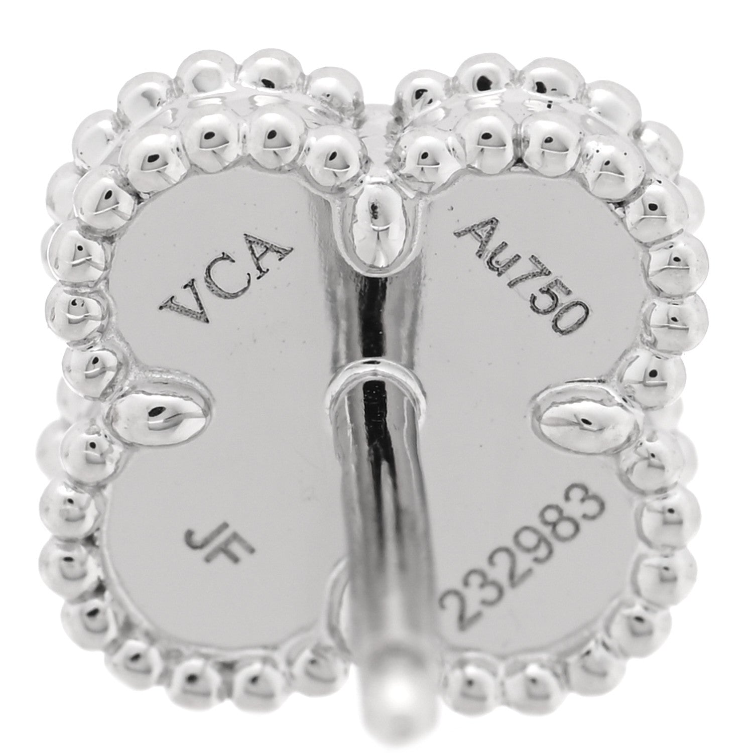 Van Cleef & Arpels 18K White Gold Turquoise Sweet Alhambra Earrings 4 of 5