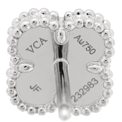 Van Cleef & Arpels 18K White Gold Turquoise Sweet Alhambra Earrings 4 of 5