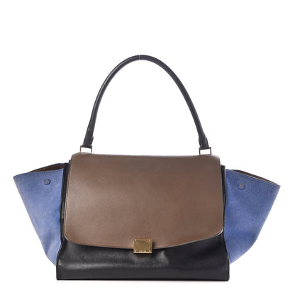 Celine Calfskin Suede Large Tri-Color Trapeze Cobalt 1 of 15