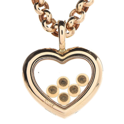 Chopard 18K Yellow Gold Happy Diamonds Floating Heart Pendant Necklace 5 of 7