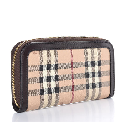 Burberry Haymarket Check Large Ziggy Zip Around Wallet Chocolate 3 of 11
