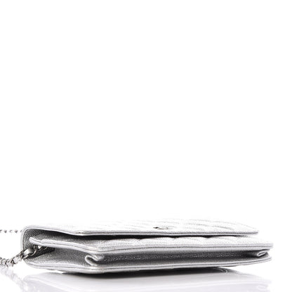 Chanel Metallic Caviar Quilted Wallet on Chain WOC 3 of 9