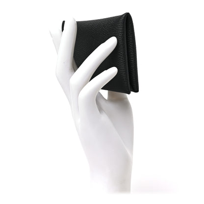 Hermes Epsom Calvi Card Case Black 2 of 6