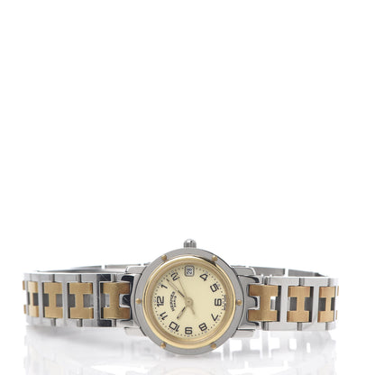 Hermes Stainless Steel 24mm Clipper Quartz Watch Gold 2 of 6