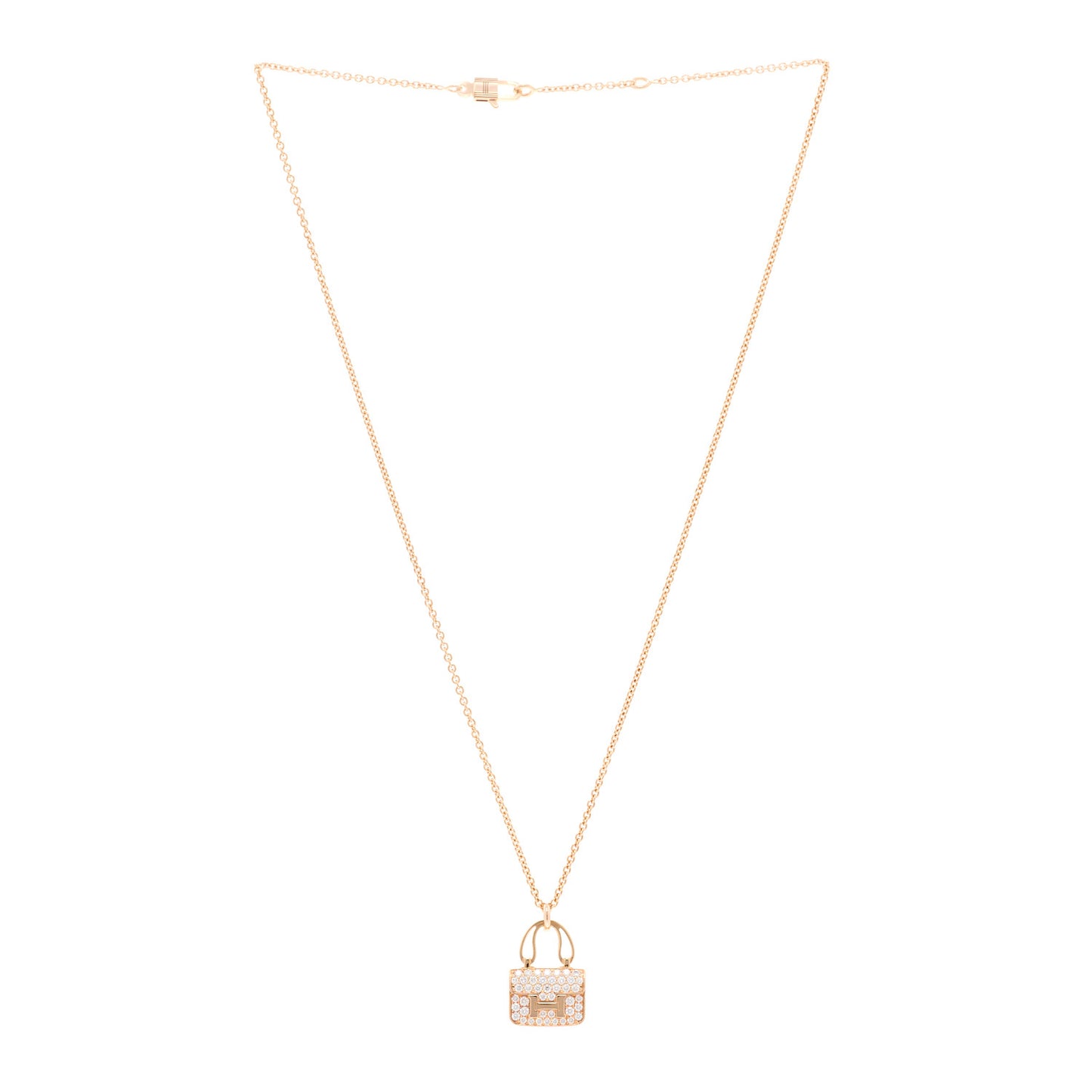 18K Rose Gold Diamond Constance Amulettes Pendant Necklace