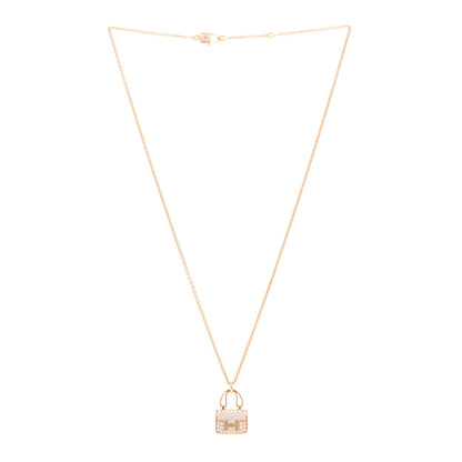Hermes 18K Rose Gold Diamond Constance Amulettes Pendant Necklace 3 of 6