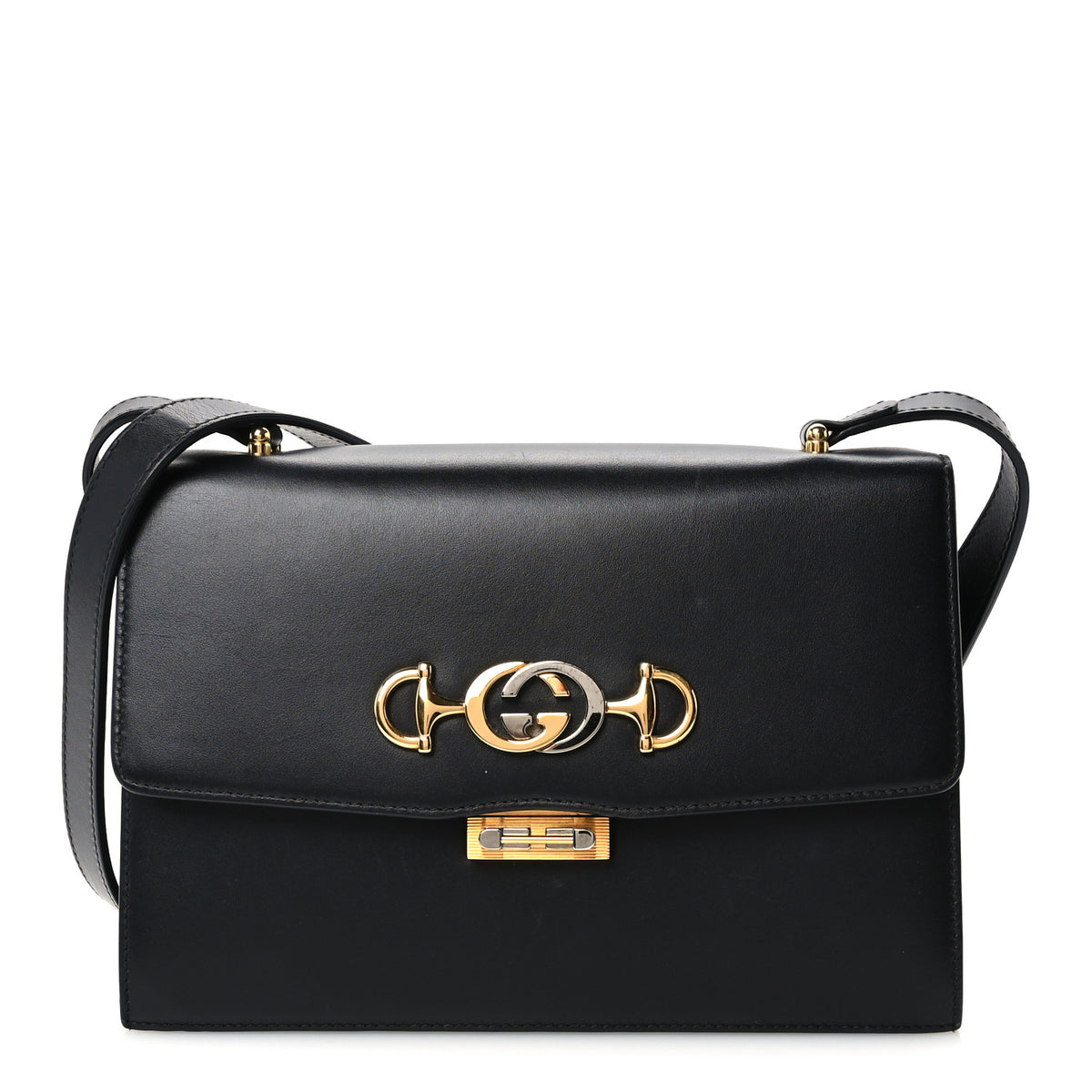 Smooth Calfskin Small Zumi Shoulder Bag Black
