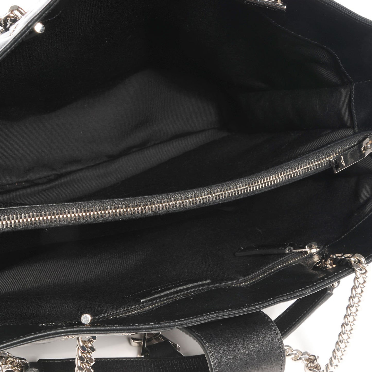 Studded Matelasse Chevron Monogramme Shopper Tote Black