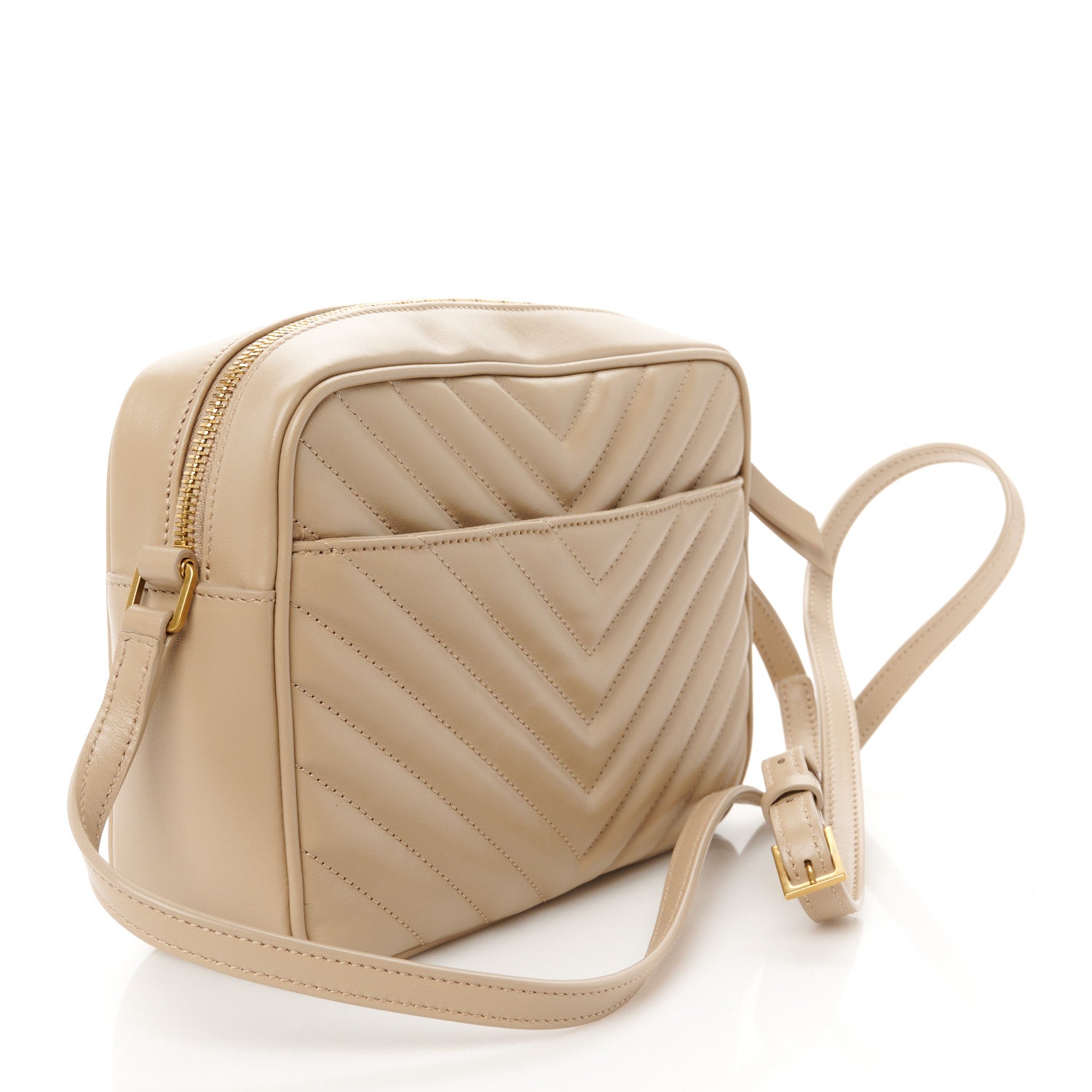Saint Laurent Calfskin Matelasse Monogram Lou Camera Bag Dark Beige 3 of 10