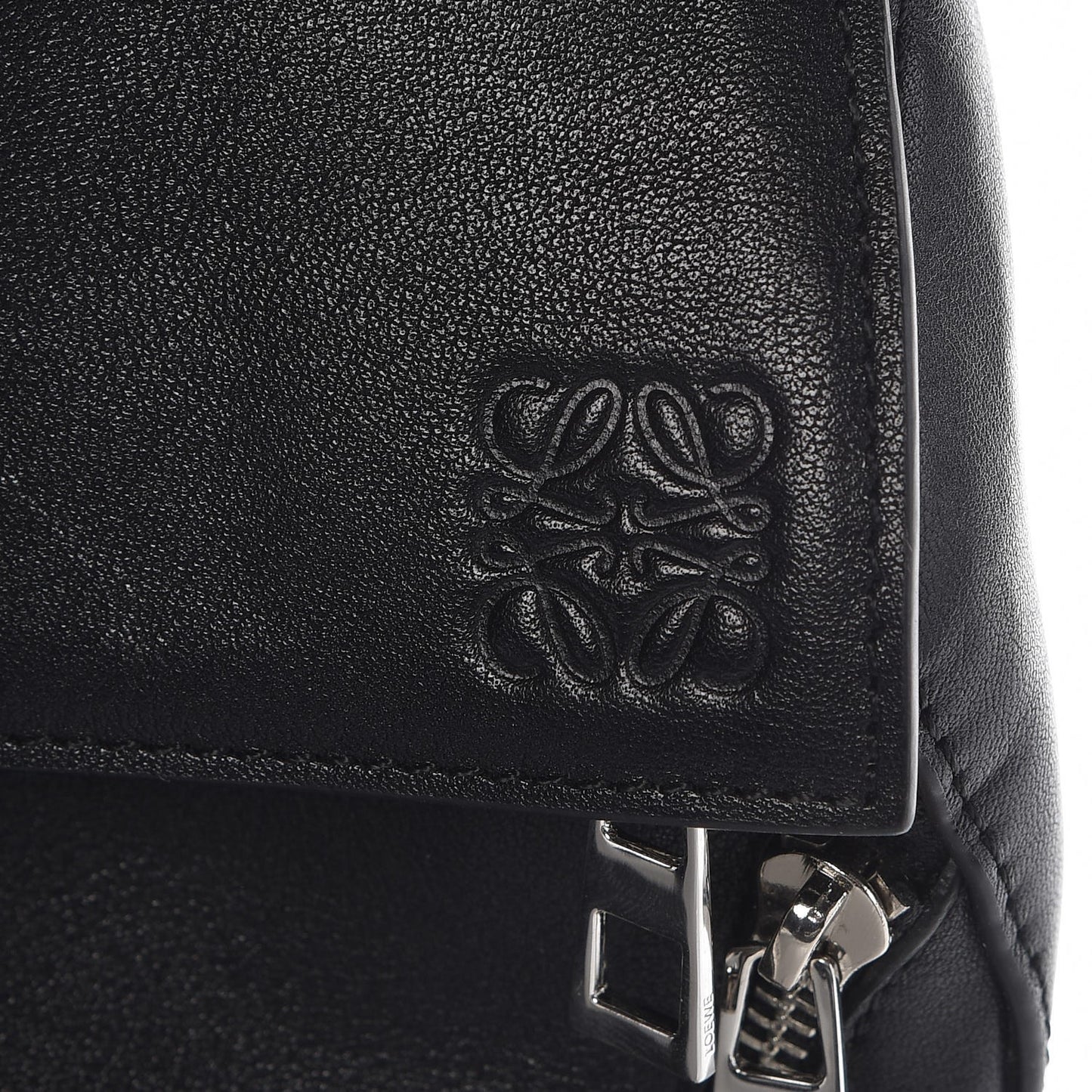 Calfskin Zipper Puzzle Bag Black