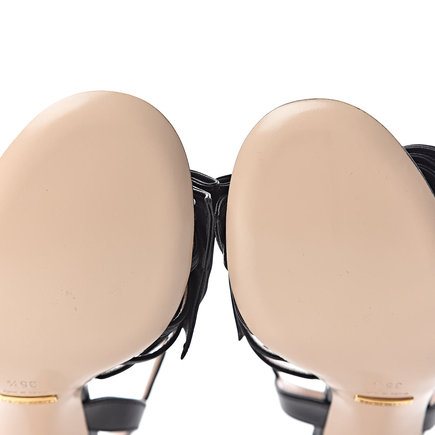 Nappa Queen Margaret Mid Heel Sandals 35.5 Black