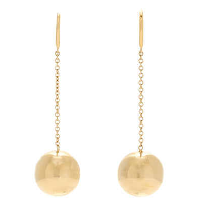 Tiffany 18K Yellow Gold 14mm Hardwear Ball Hook Drop Earrings 1 of 4