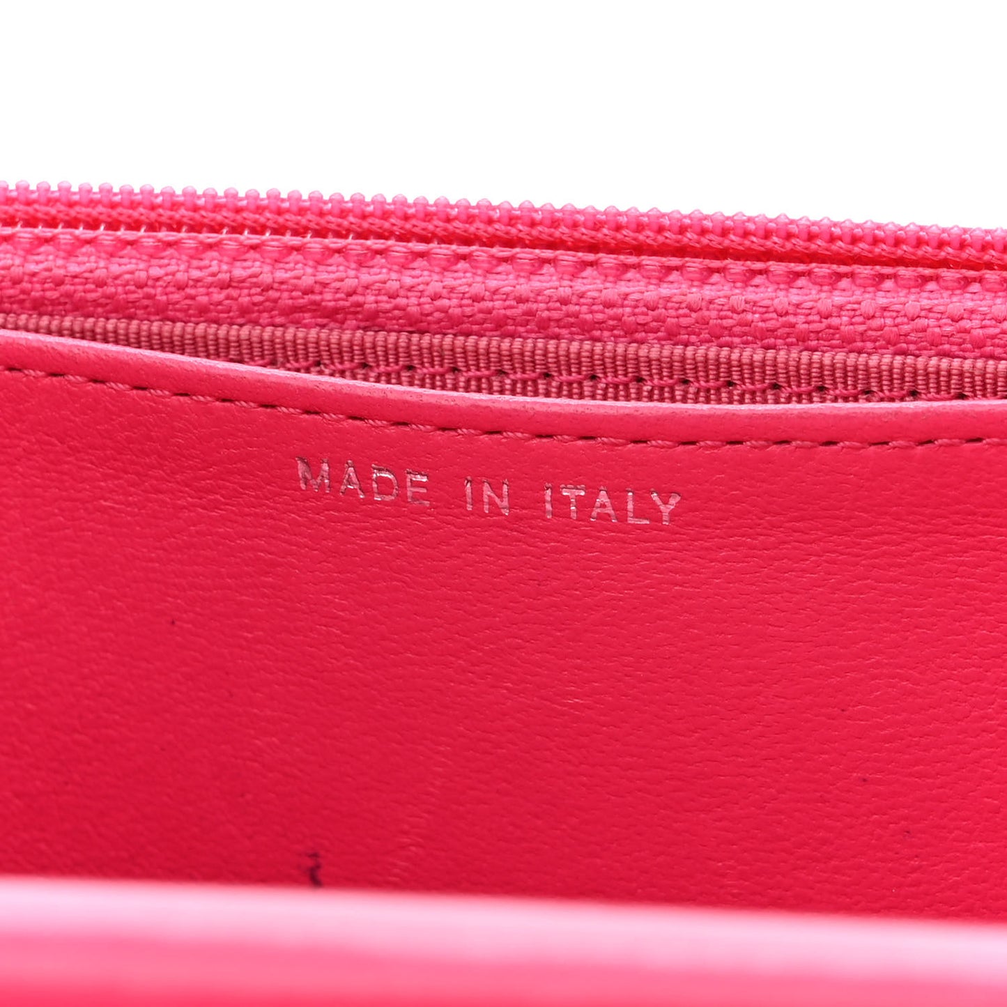 Lambskin Quilted Wallet on Chain WOC Dark Pink
