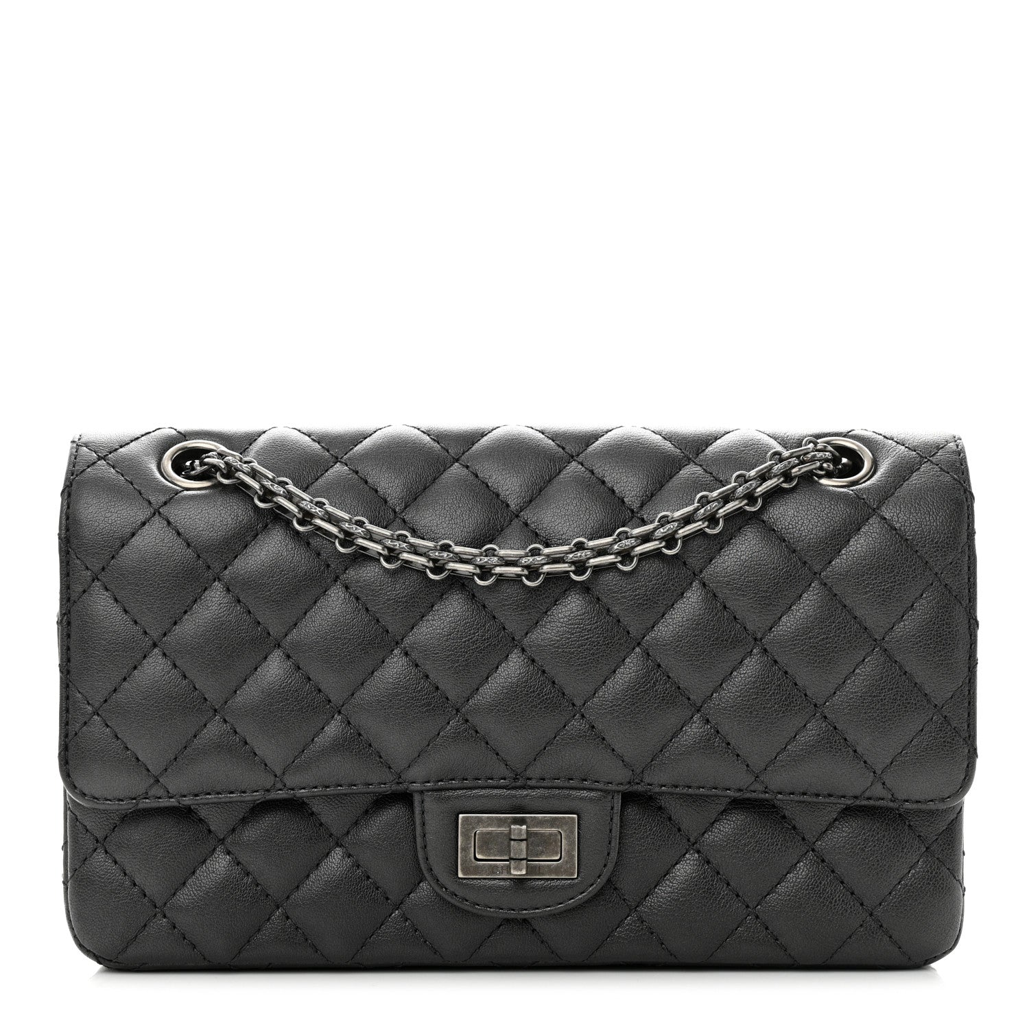 Chanel Metallic Sheepskin Quilted 2.55 Reissue 225 Flap Charcoal 1 of 11