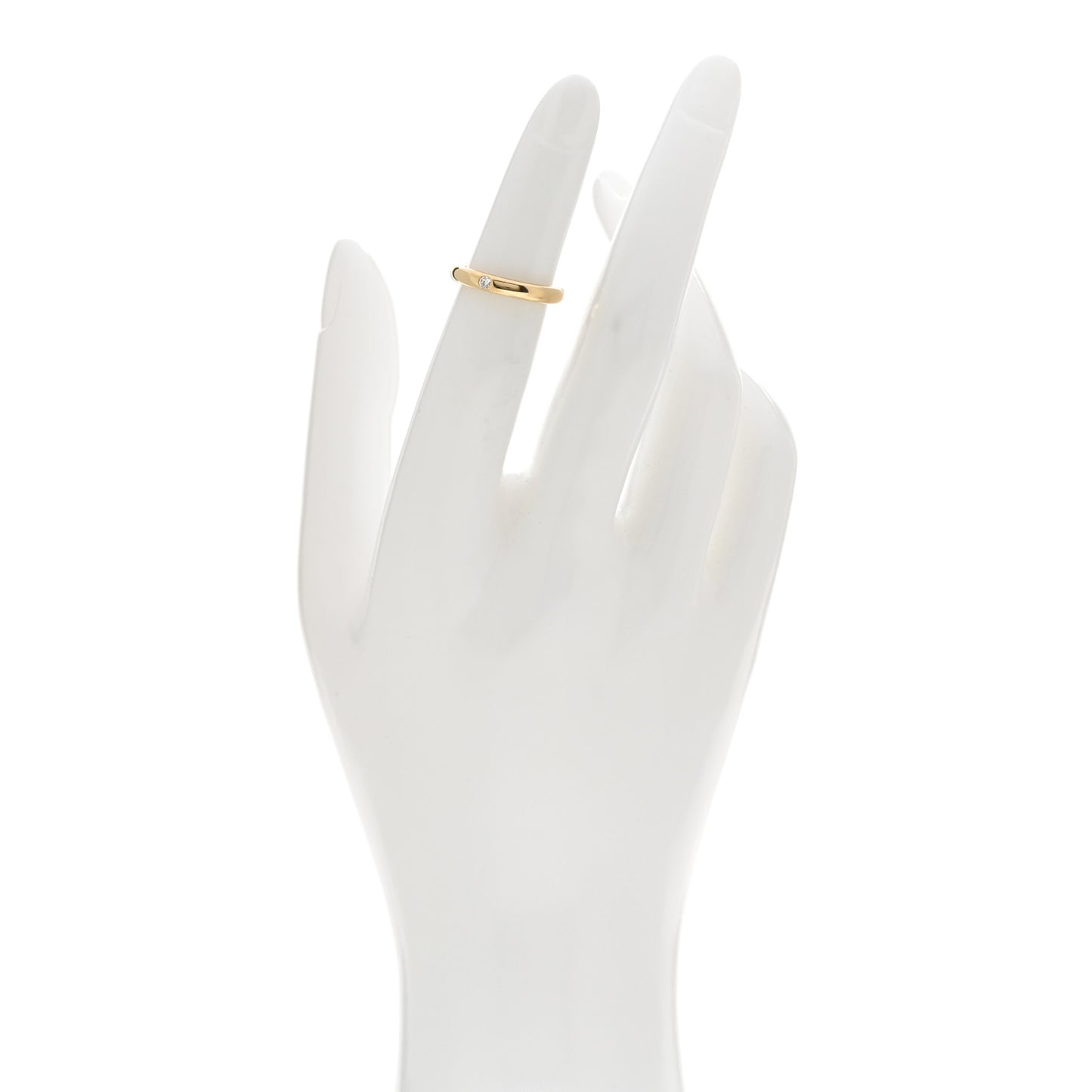 18K Yellow Gold Diamond 3mm Elsa Peretti Band Ring 45 3.5