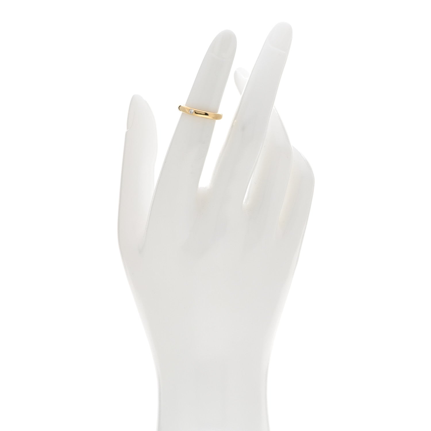 Tiffany 18K Yellow Gold Diamond 3mm Elsa Peretti Band Ring 45 3.5 2 of 5