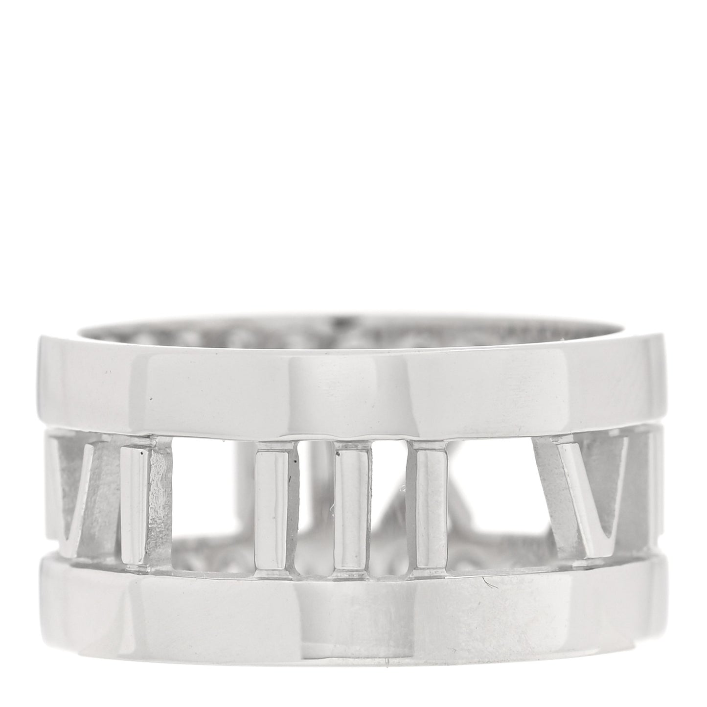 18K White Gold Diamond Wide Atlas Open Ring 49 5