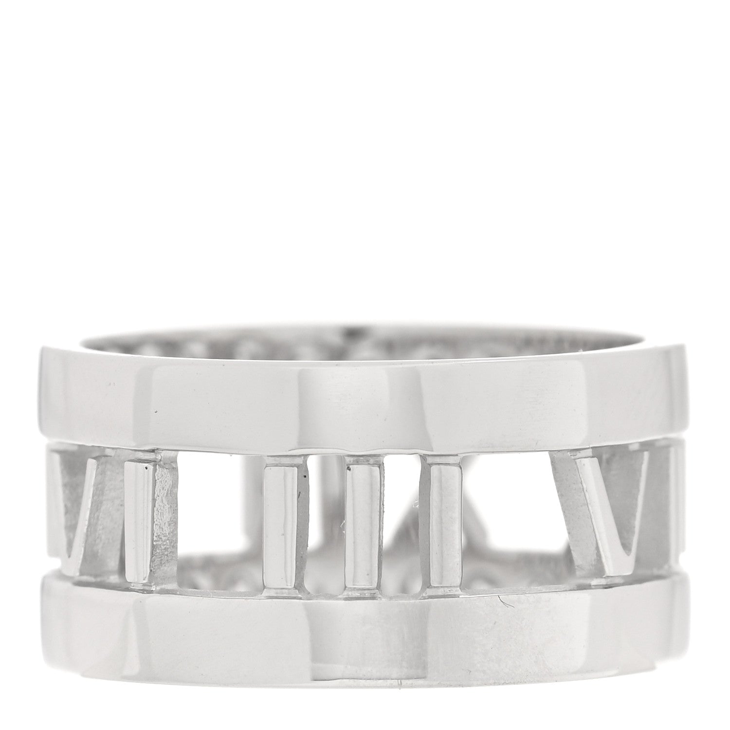 Tiffany 18K White Gold Diamond Wide Atlas Open Ring 49 5 3 of 5