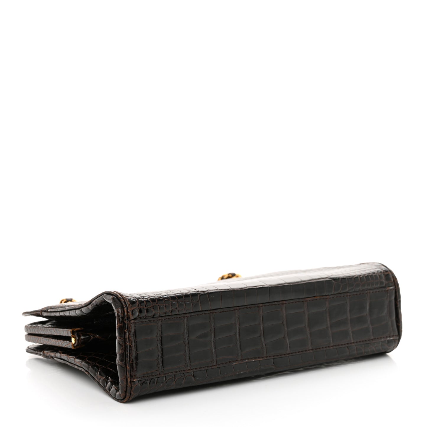 Alligator Chain Bag Dark Brown