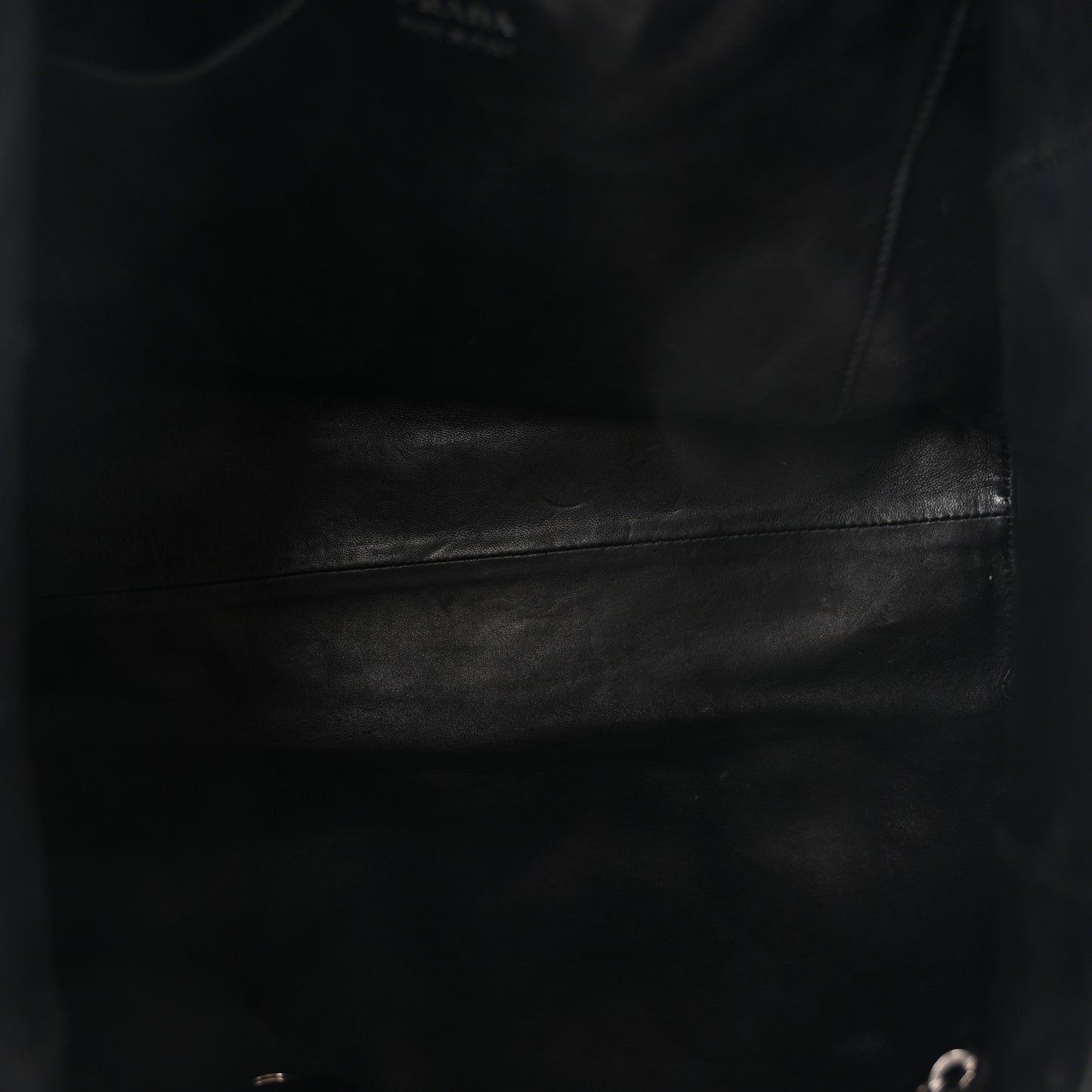 Tessuto Nylon Calfskin Grommet Tote Black