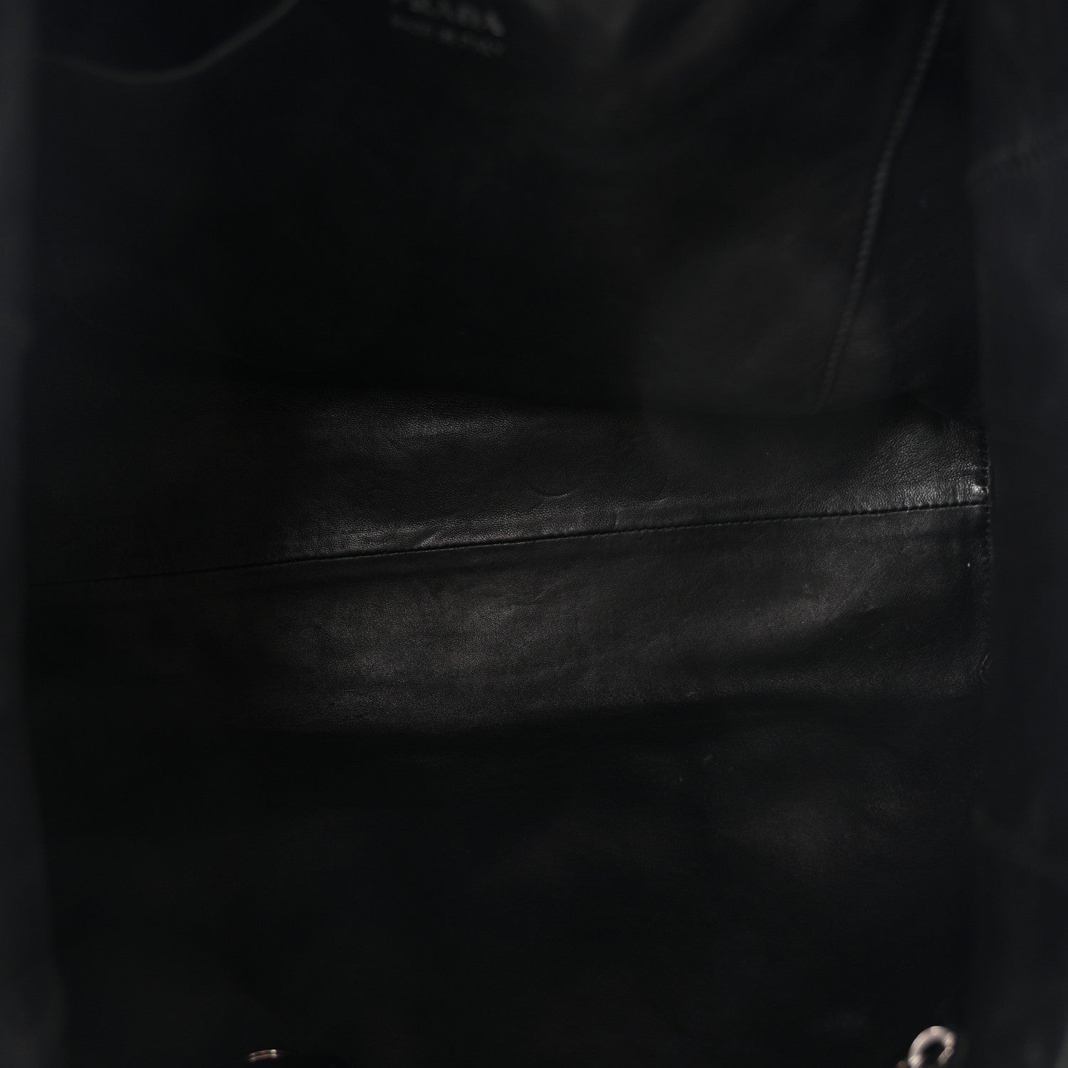 Prada Tessuto Nylon Calfskin Grommet Tote Black 5 of 9