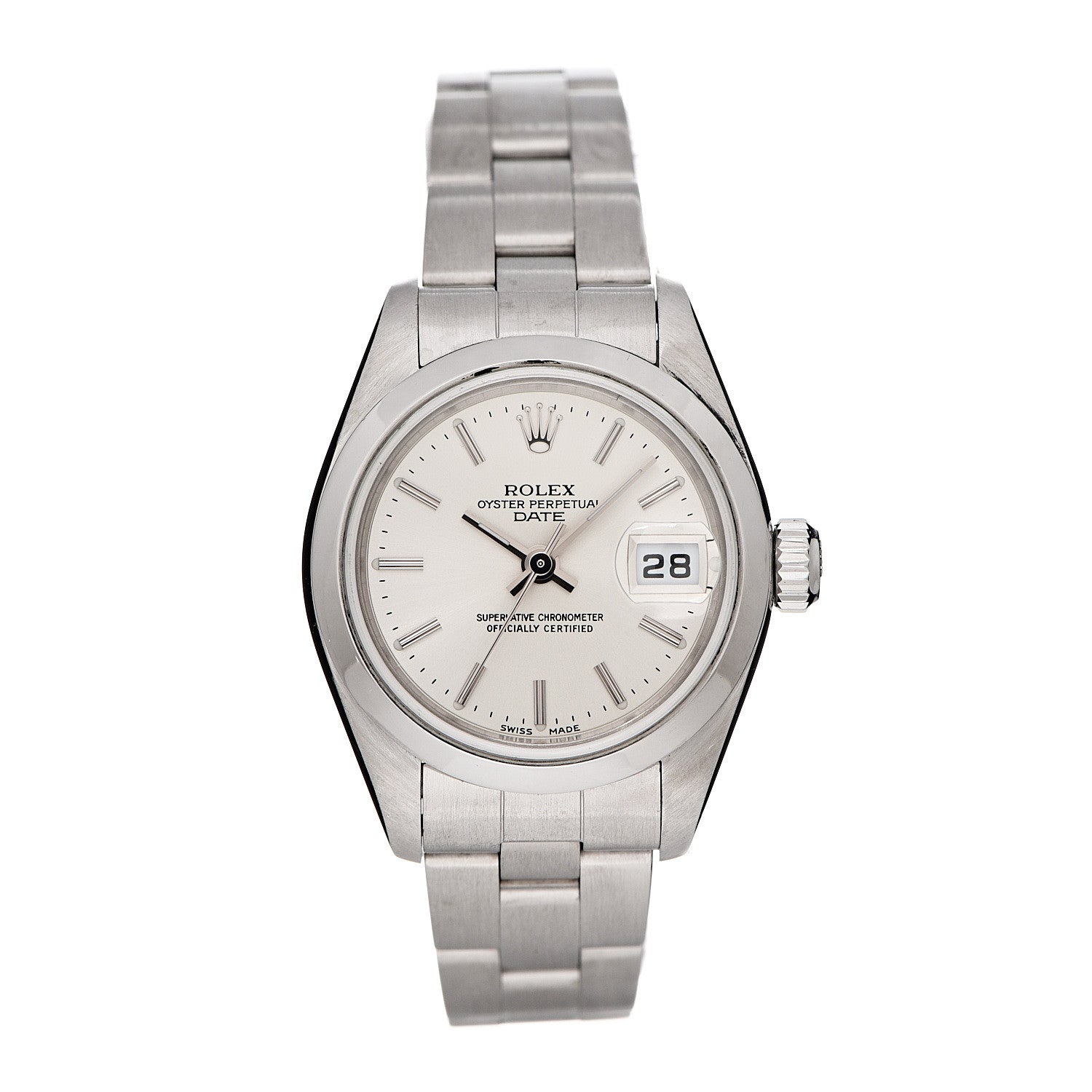 Rolex Stainless Steel 26mm Oyster Perpetual Date Watch Silver 79160 1 of 7