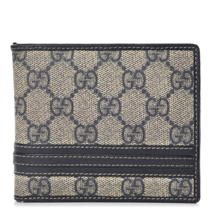 Gucci GG Supreme Monogram Bi-Fold Wallet Navy 1 of 9