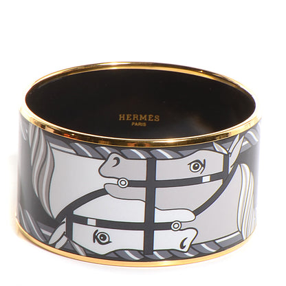 Hermes Enamel Printed Quadrige Extra Wide Bracelet 65 1 of 5