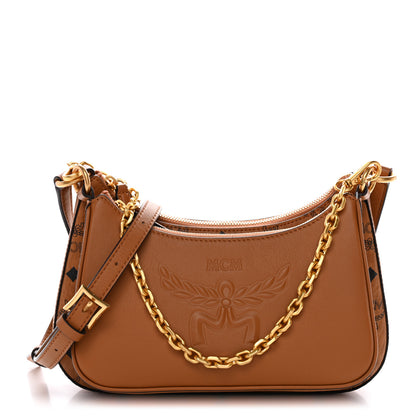 MCM Visetos Aren Hobo Duo Crossbody Bag Cognac 1 of 10