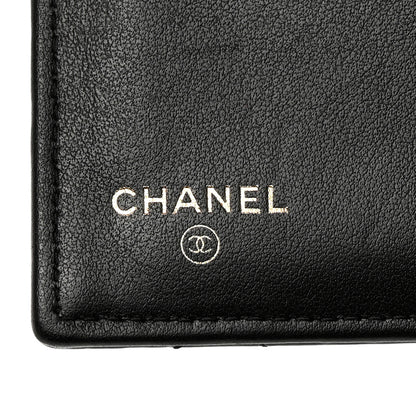 Chanel Goatskin Stitched Small Golden CC Flap Wallet Black 6 of 9
