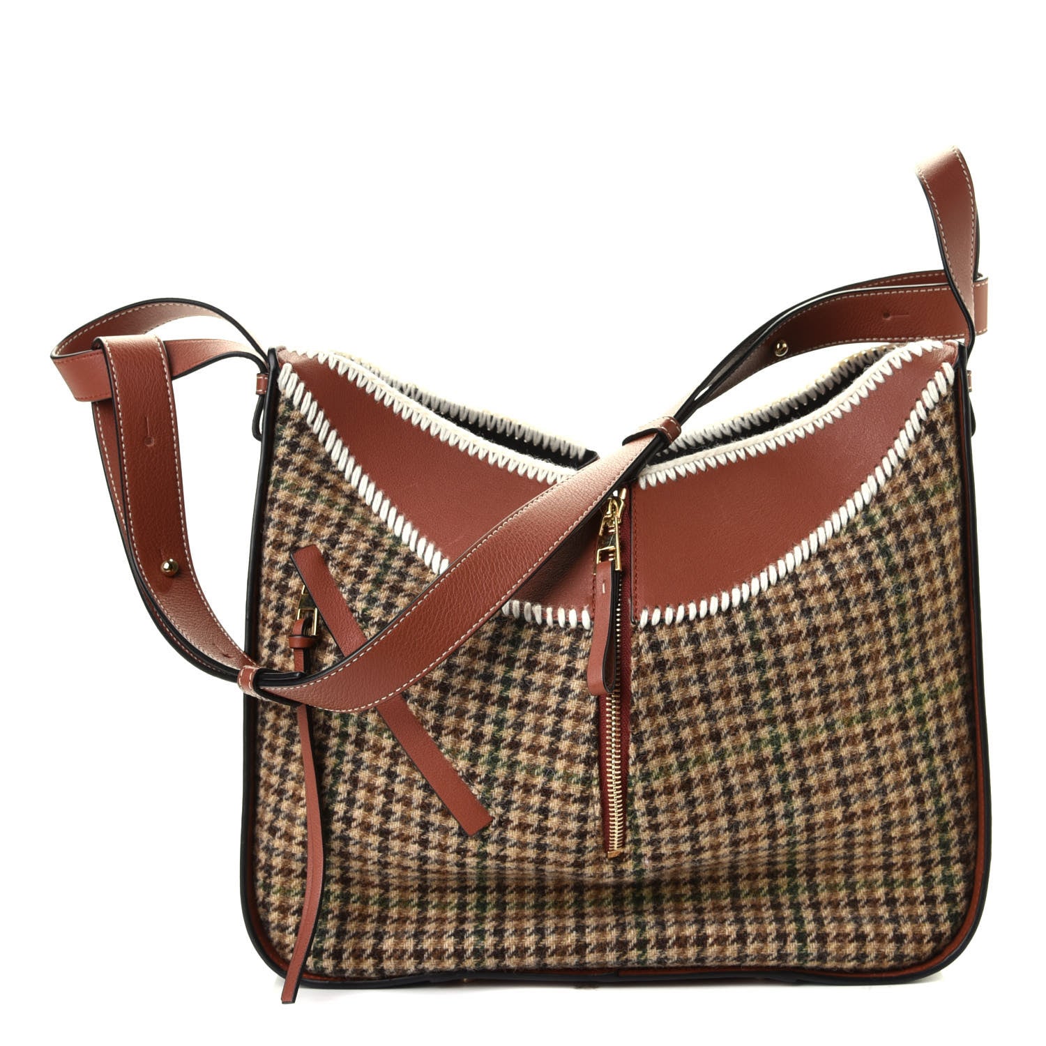 Loewe Calfskin Tweed Small Hammock Shoulder Bag Cypress Tan 2 of 12