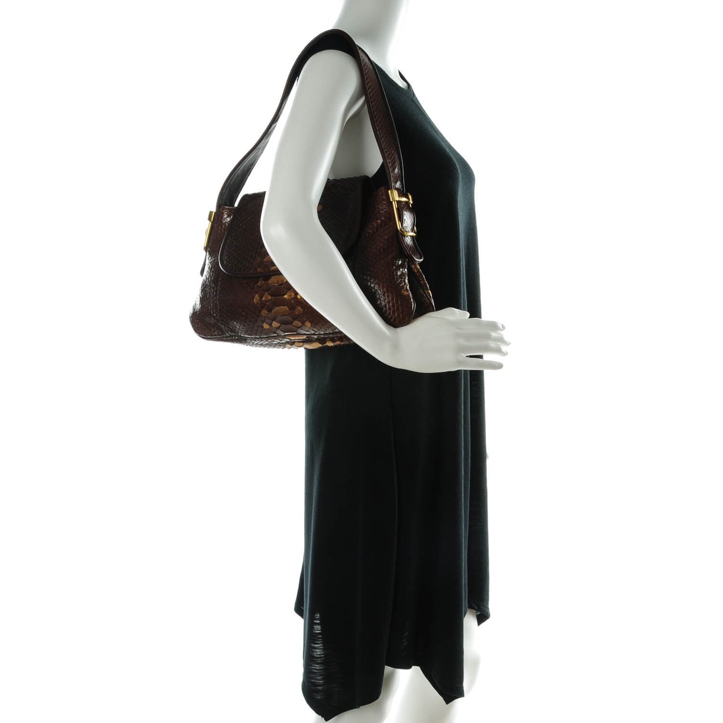 Python 1973 Shoulder Bag Brown Gold