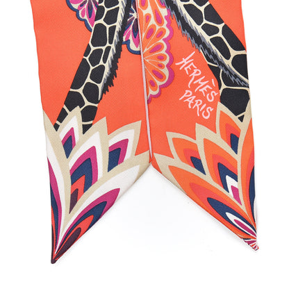 Hermes Silk The Three Graces Twilly Vermillion Fuchsia 2 of 4