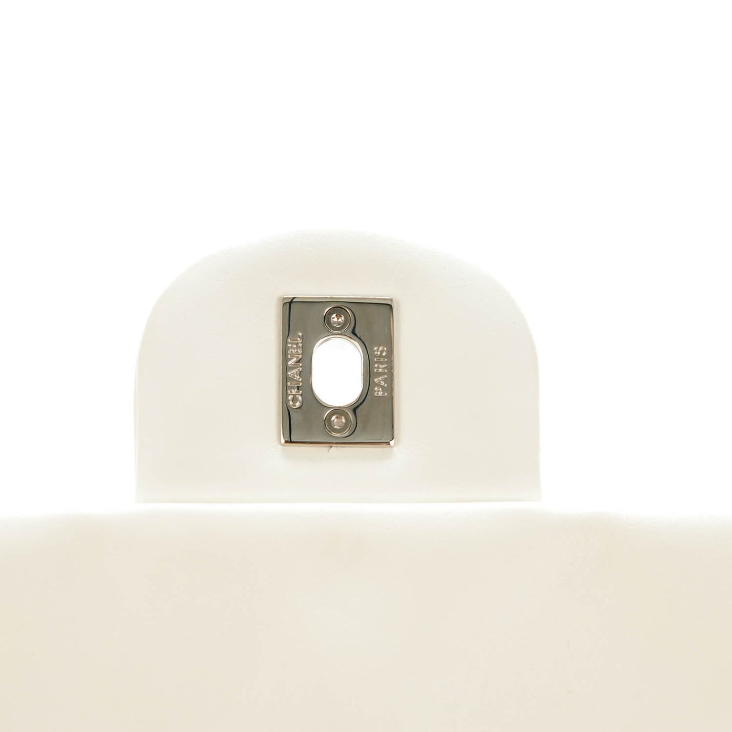 Lambskin Jumbo Canebiers Net Flap White