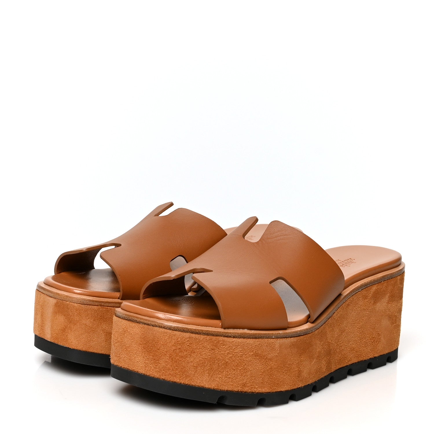 Hermes Calfskin Suede Eze 30 Sandals 38 Naturel 3 of 9
