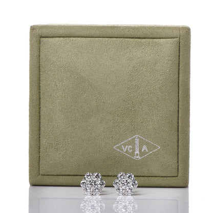 Van Cleef & Arpels 18K White Gold Diamond Large Fleurette Earrings 5 of 5