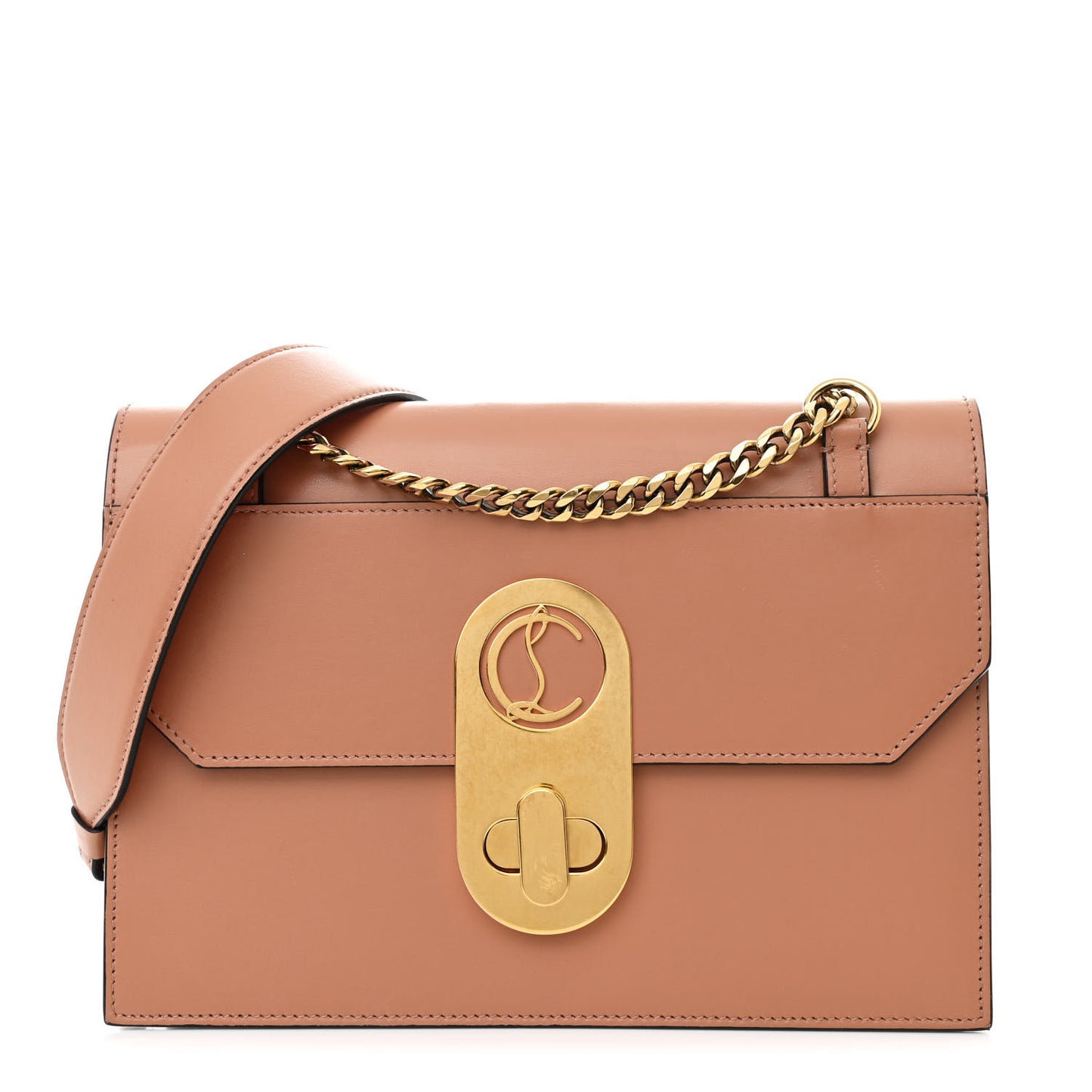 Calfskin Large Elisa Shoulder Bag Nude